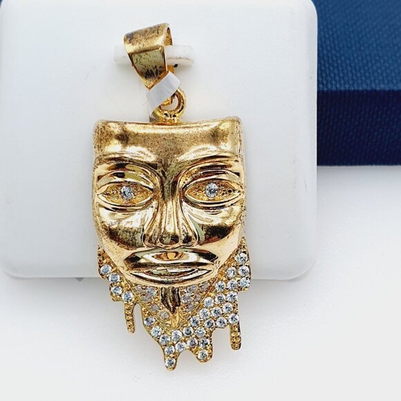 "14K Gold Plated Cubic Zircon Pendant, INUS1BR020 - Picture 1 of 9